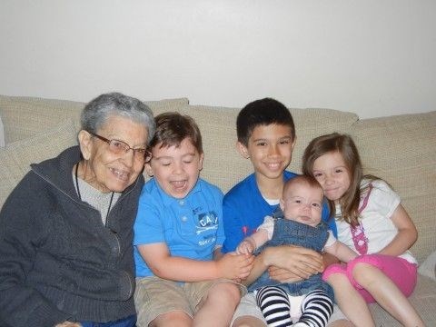 Great Grandma Yo Yo & great grandkids Daniel, Jacob, Ellie, & Hailey -June 2011