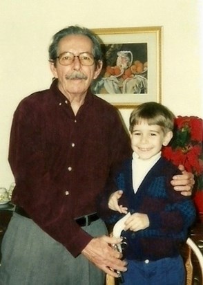 Grandpa Joe with William - Christmas 1995 - Jennifer's home