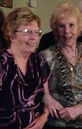 With her cousin Margaret's on her 80th Birthday 