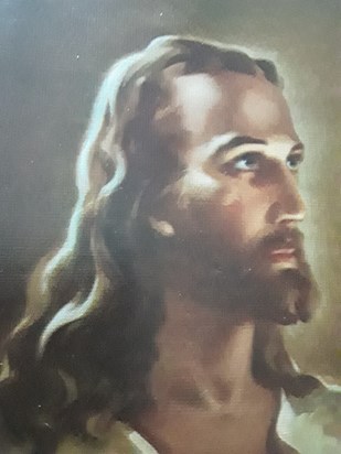 Lynda's favourite picture of Jesus - the last thing she saw before she passed.