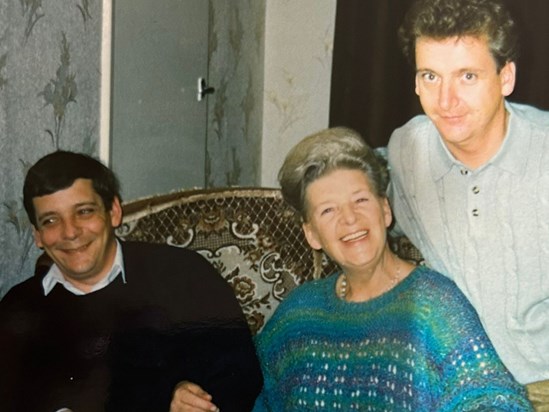 John, mum Eunice, brother Carl.