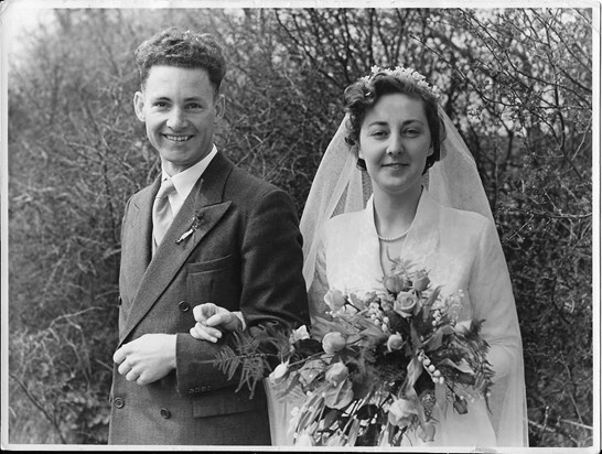 The happy couple. 17th April 1954