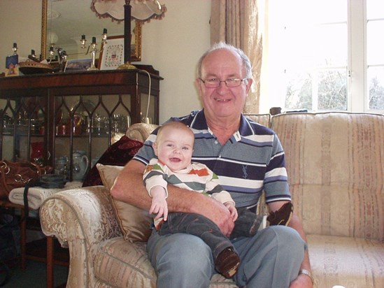 A happy grandad and grandson