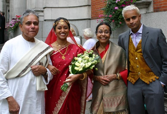 Outside Chelsea Town Hall on his daughter's wedding day