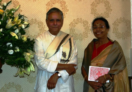 With his wife Anuradha Roma