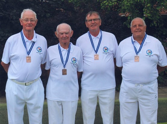 Senior 4's Bronze medal winners 2019 Joe Aitken, Bob Harrison Steve Gellatly & James Roddie.