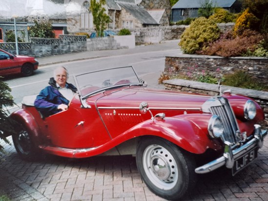 Dave in his treasured MG