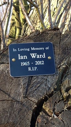 Ian's memorial plaque from his partner Diane ♥
