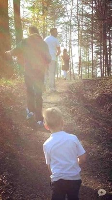 Ian loved walking in the woods with his family xx