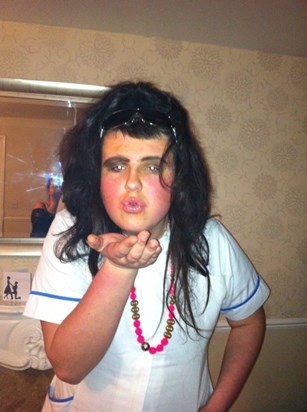Ian's 15 yr old nephew Reece dressing up for cancer research & in memory of his Uncle Ian xx