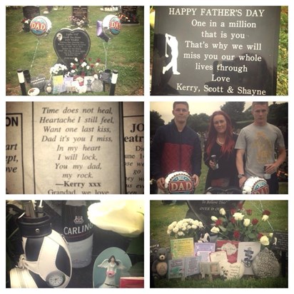 Shayne,Kerry & Scott visiting their dad on father's day ♥