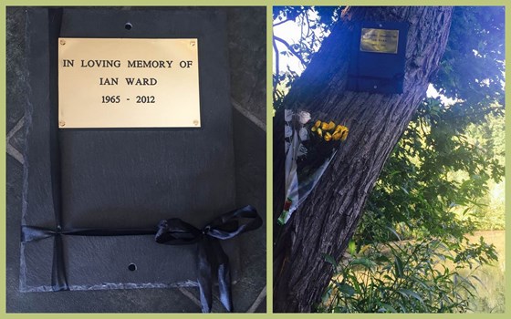 Ian's new plaque at one of his favourite places 'Foxton Dam' xxx