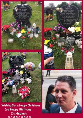 For Ian on your 51st birthday on Christmas Day, we all love & miss you so much xxxxx