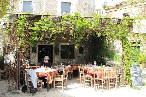 Reg in his favourite mountain taverna in Corfu. Easter 2014