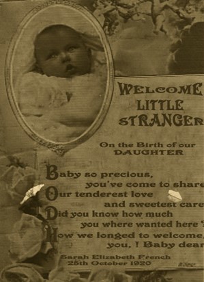 This card was sent by Lily's Dad to her Mum on the birth of their special arrival (Lily)