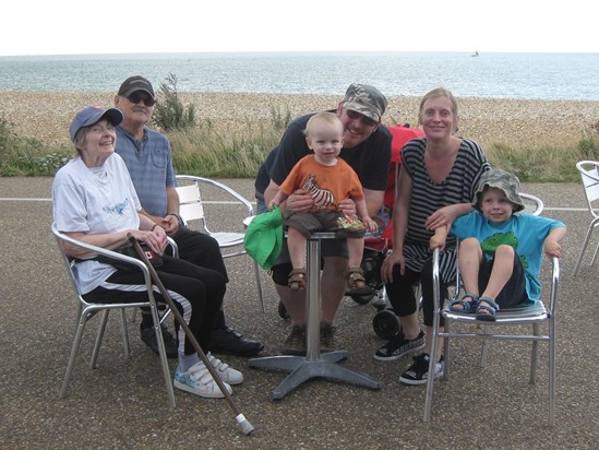 A favourite place for all of us - a seat for the grandparents and ice creams all round.