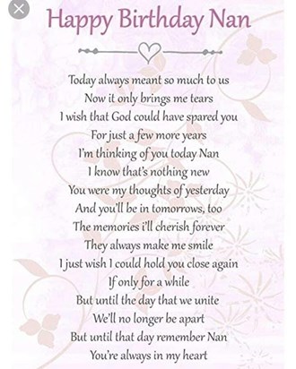 Love you forever nanna xxxx