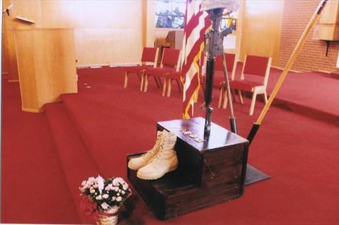 JONATHAN`S BOOTS,RIFLE,DOG TAGS AND HELMET AT FT. IRWIN01616 616 016