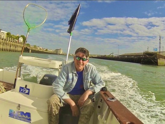 May 2015 Mike fishing with Terry and Mark off of Beachy Head.   We had a great day and next pic shows our cod 