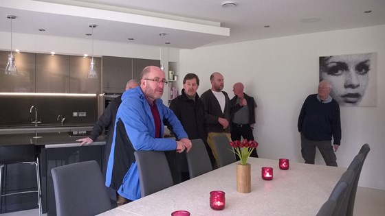 Kevan, looking serious, at a house being judged for Civic Awards, 2017