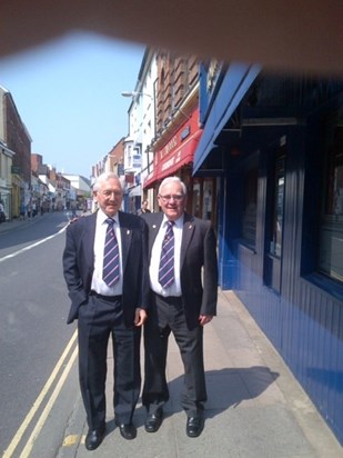 Neville Barnes with Alfie on Norwich day out 24th May 2012