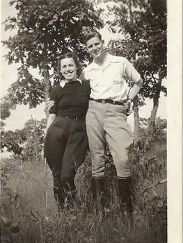 Mom & Dad June 1938 in riding outfits