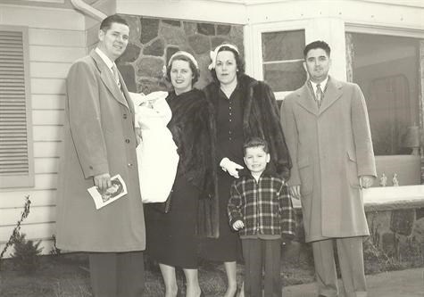 Mom, Dad, Roger, Deb (just babtised), Aunt Virginia & Uncle Walter Clyma 1954