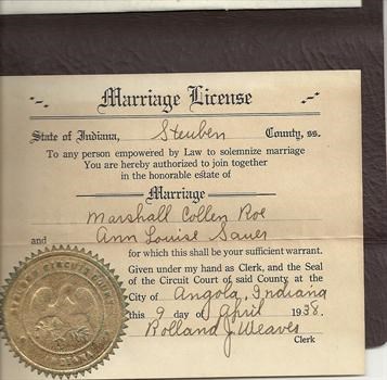 Mom&Dad's Marrige License