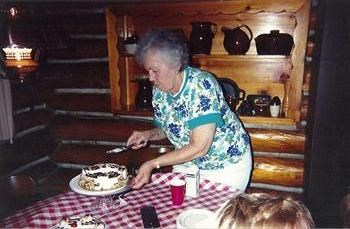 Mom at Clear Lake cabin 1995