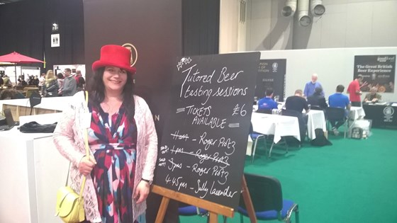 Sally in her element, delivering tutored tastings at the BBC Good Food Show 2017