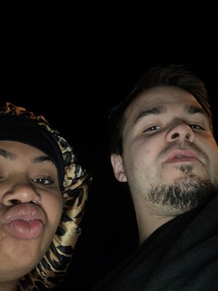 Us on a late night walk (he hated the angle on the pic)