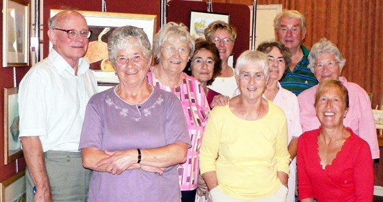 Daphne and the Art Group Line at their exhibition in 2005