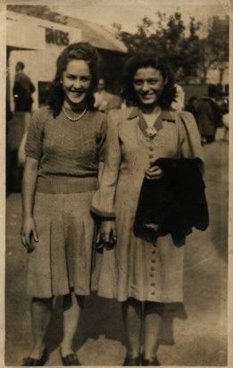 Milly as a young girl with her friend