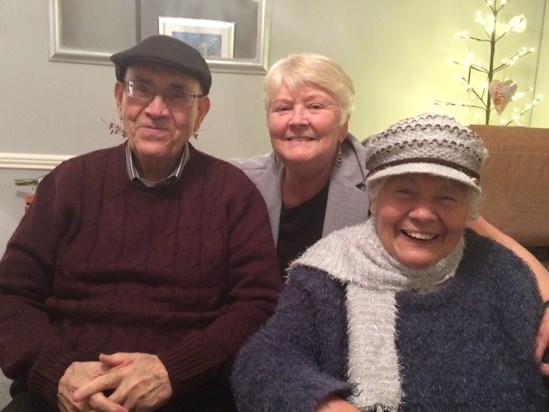 Milly with her younger brother Bill and niece Patsy, one of the last Christmas's spent at my house