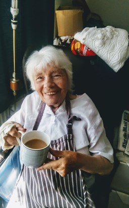 Dear Aunt Milly - enjoying a cuppa