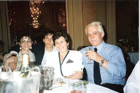Maria, Neofyto, Thea & Dad at Aggie & Theso's Wedding Reception 7.5.95