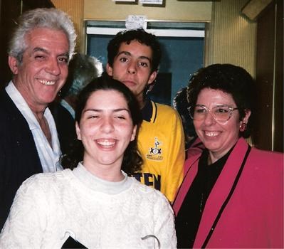 Dad, Christine, Neofyto & Thea - Jan. 1994 - Neofyto forgot to say "cheese!!"