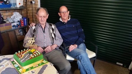 Celebrated his 90th Birthday in the garage