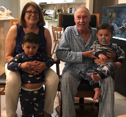 Papi and Bita with their great grandchildren Brayden and Jayden Antonio. 