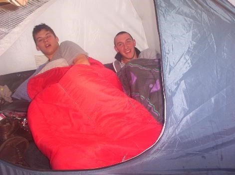 Stephen on a camping trip with one of his best friends Jay