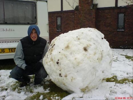 Stephen with the giant snowball!