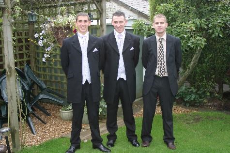 Stephen with brother Matthew and best friend Sion