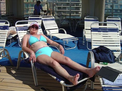 lounging on board ship