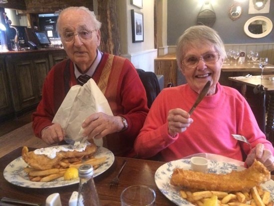 Eating fish and chips a favourite pastime of Mum & Dad 