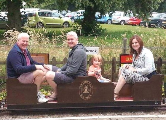 Rainsbrook Miniature Railway, Rugby. Dad, Russell, Harry, Christine and Arthur is snug as a bug in his mummy's tummy