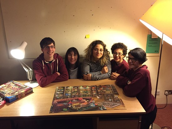 Doing puzzles together in my room as the Tommy White Quad gang ❤️ first year, St John's College