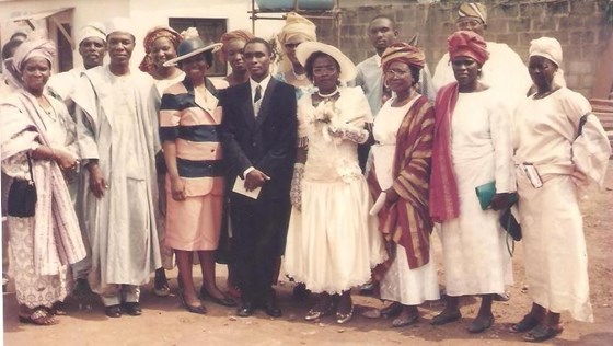 With family members at Folarin's wedding