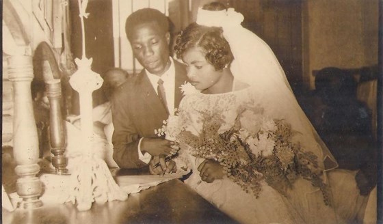 At his wedding August 6th 1960