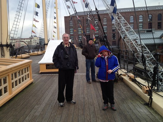 Dad with Trev and Sam on the SS Great Britain Feb 2013 - IKB was dad's hero.