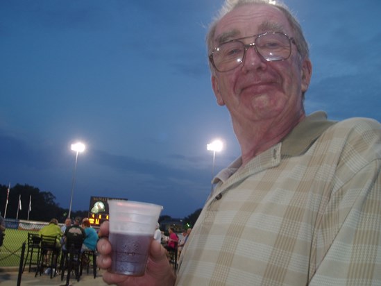 Happy Birthday Dad - Cheers! (summer 2011 Taken by Charley who spent the summer with Mum and Dad in NC that year - looks like they are at the Baseball.))
